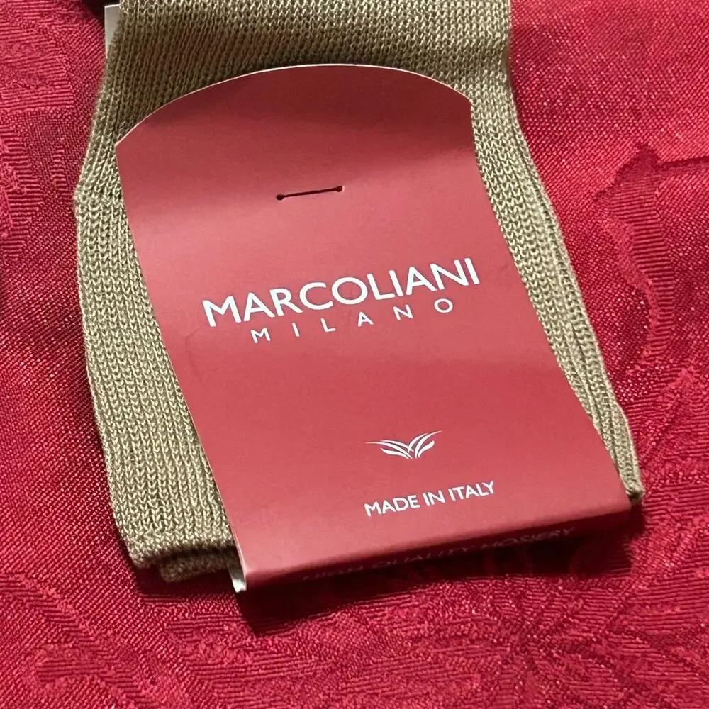 Marcoliani Milano Cotton Dress Socks Mens US 8-11 EUR 41 BeigeHoundstooth